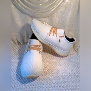 Women's White and Tan Sneakers